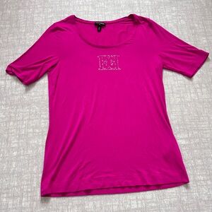 Women's Escada Fuschia Pink Short Sleeve Top